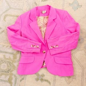 Bright Pink Women's Blazer - Classic Tailored Jacket